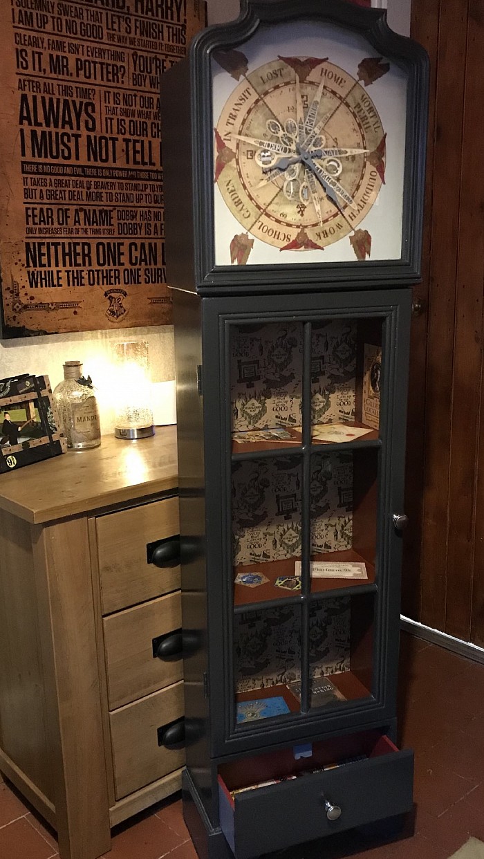 Weasley grandfather clock bookshelf 