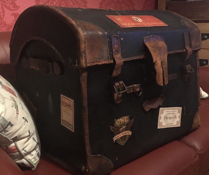 Antique wicker Hogwarts trunk 