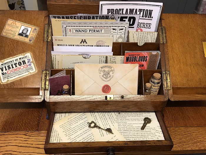Ministry of Magic antique oak stationery box