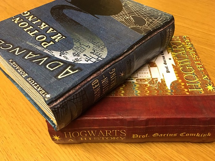 Advanced Potions and Hogwarts A History book boxes 